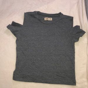 Off the shoulder gray crop-top